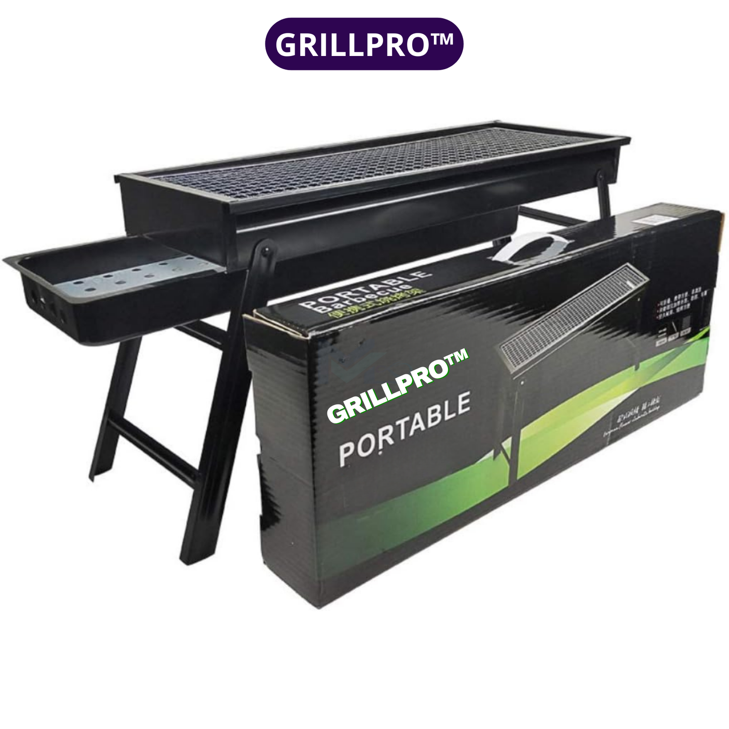 GrillPro™ Parrillera patriótica portátil a carbón super XL