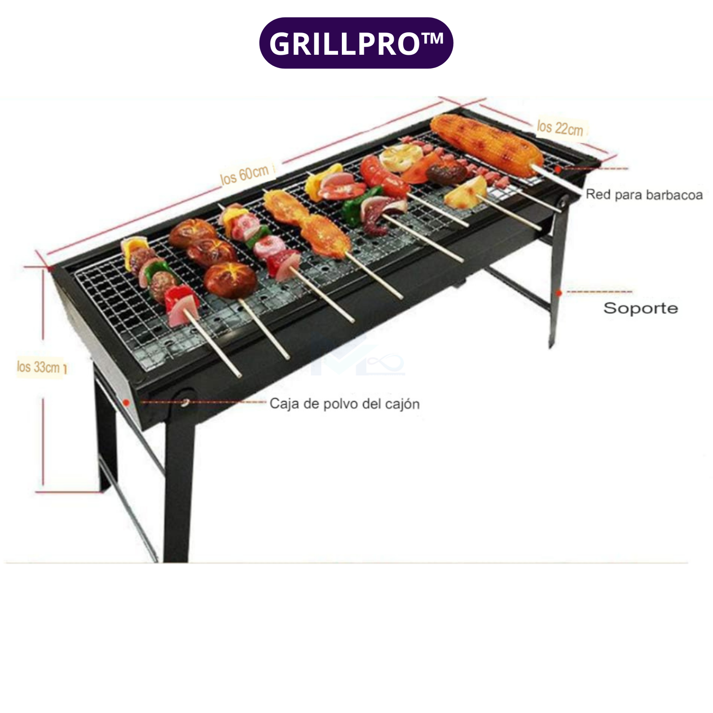 GrillPro™ Parrillera patriótica portátil a carbón super XL