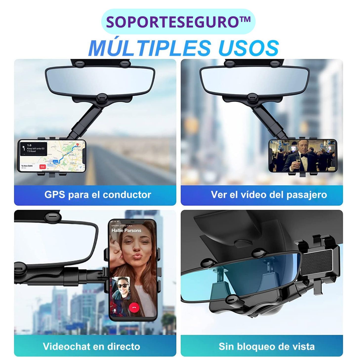 SoporteSeguro™ Ajustable con Rotación 360°