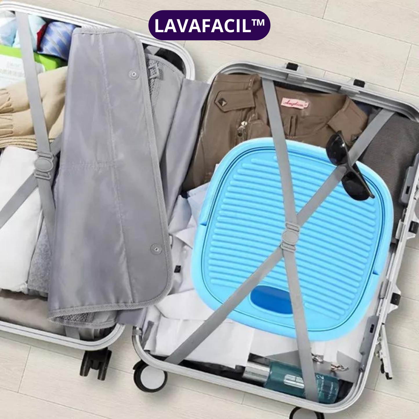 LavaFácil™ Mini Lavadora 4 en 1  (Lavadora, centrifugadora, plegable y portátil)