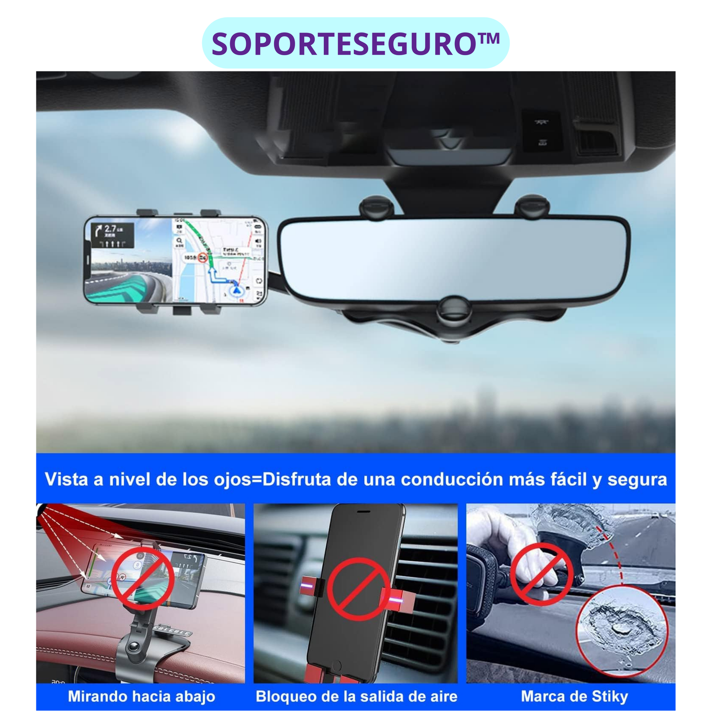 SoporteSeguro™ Ajustable con Rotación 360°