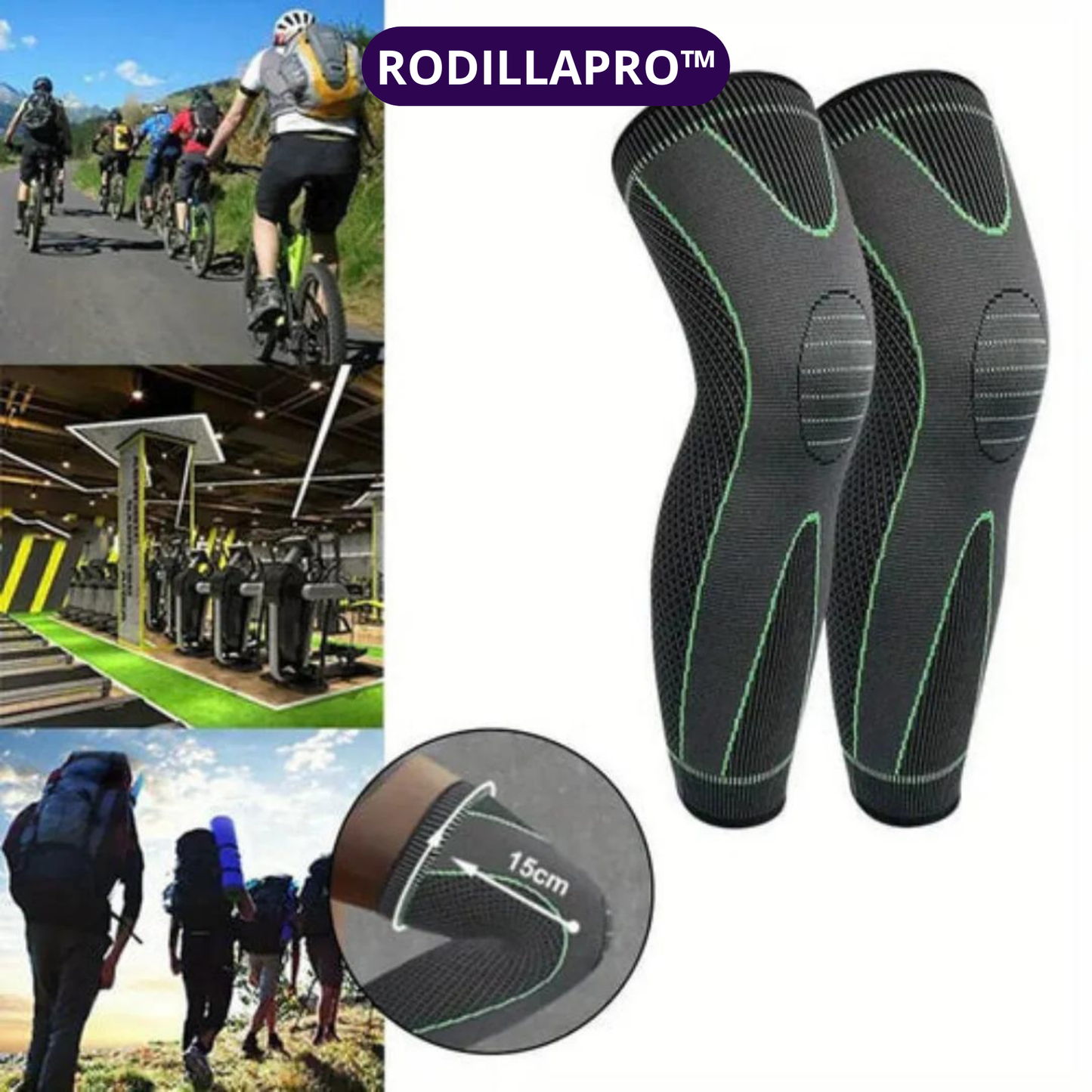 RodillaPro™ Rodillera ajustable 4 en 1 (Ortopédica, deportiva, con compresión y auto-calentamiento)