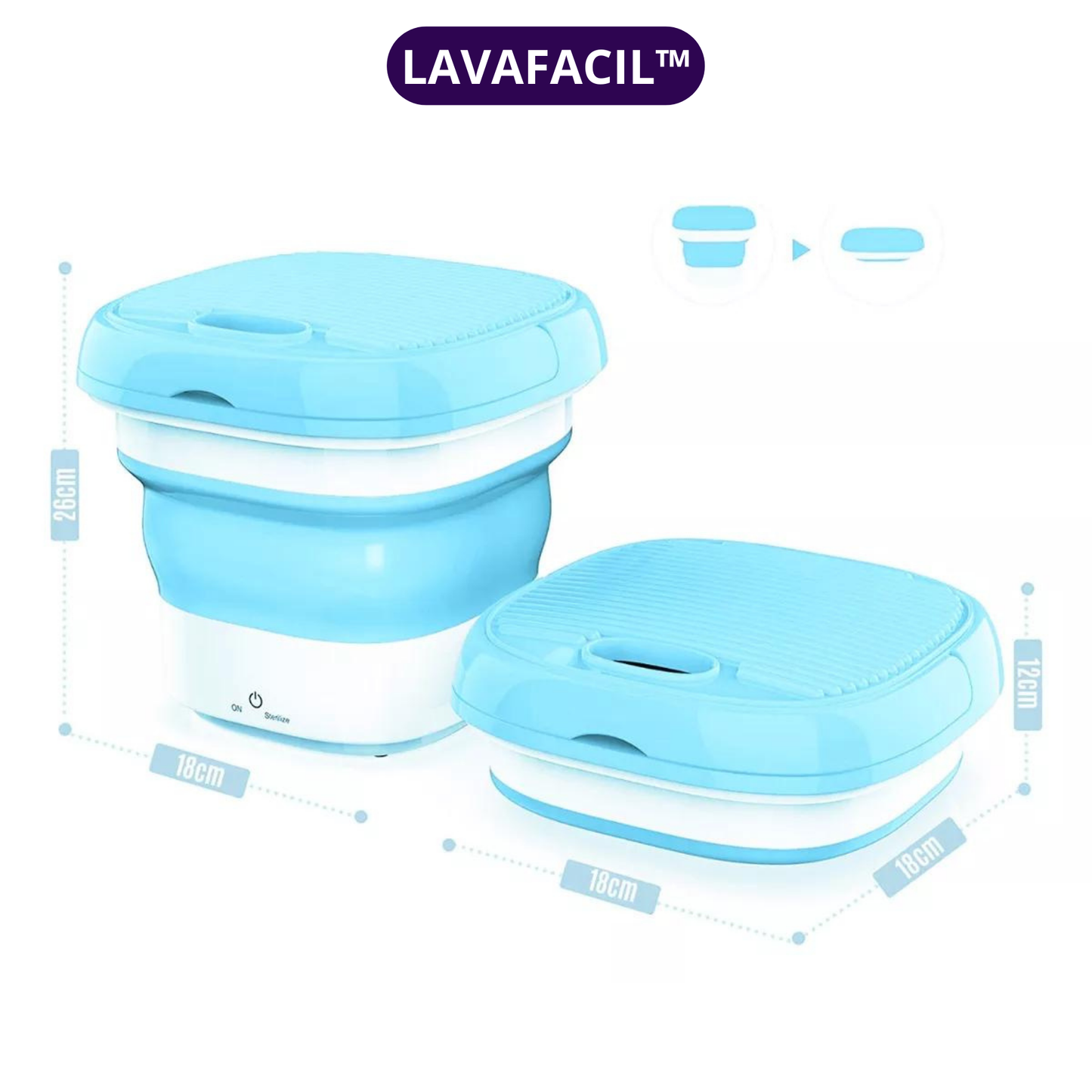 LavaFácil™ Mini Lavadora 4 en 1  (Lavadora, centrifugadora, plegable y portátil)