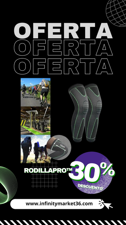 RodillaPro™ Rodillera ajustable 4 en 1 (Ortopédica, deportiva, con compresión y auto-calentamiento)