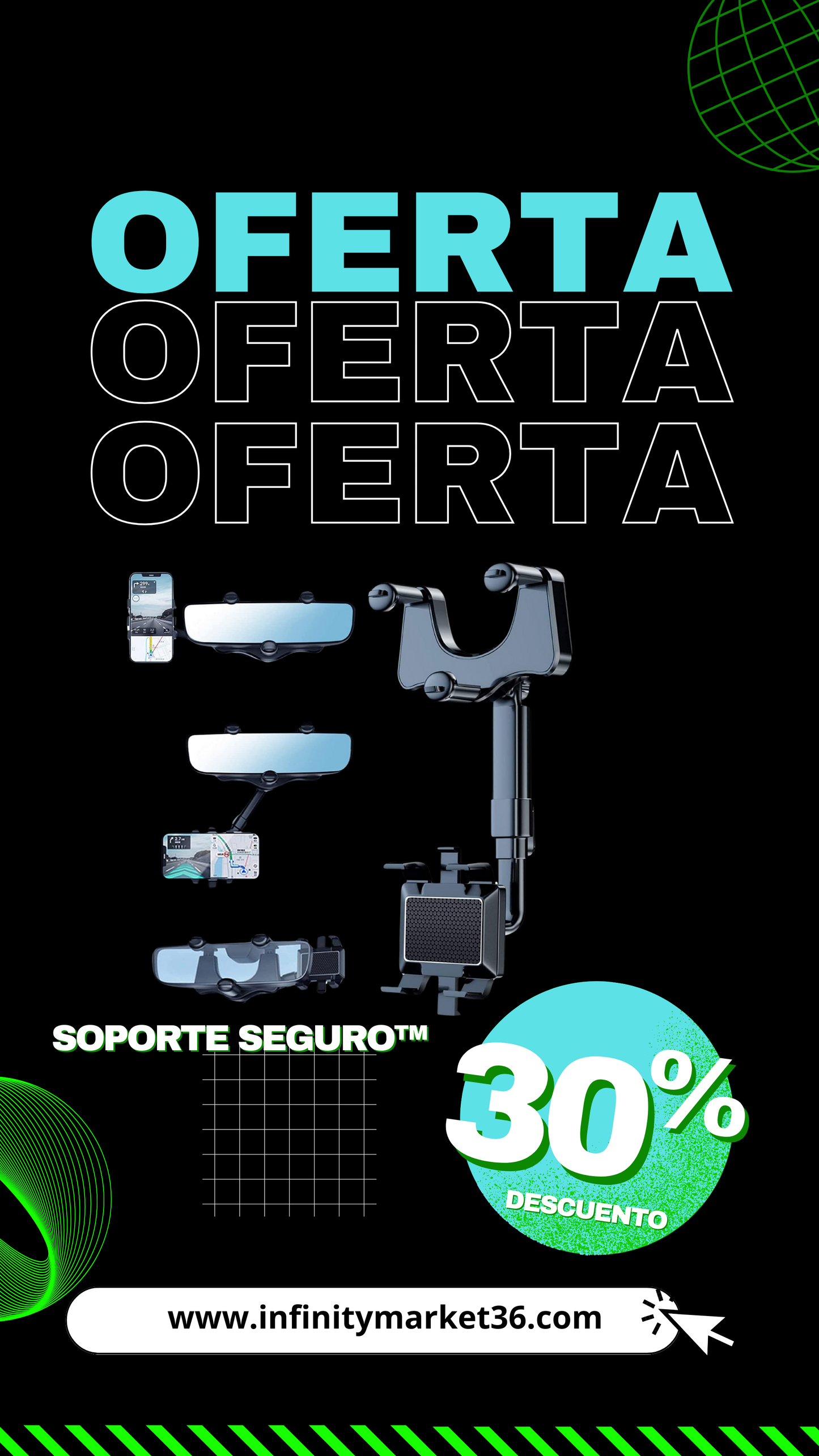 SoporteSeguro™ Ajustable con Rotación 360°